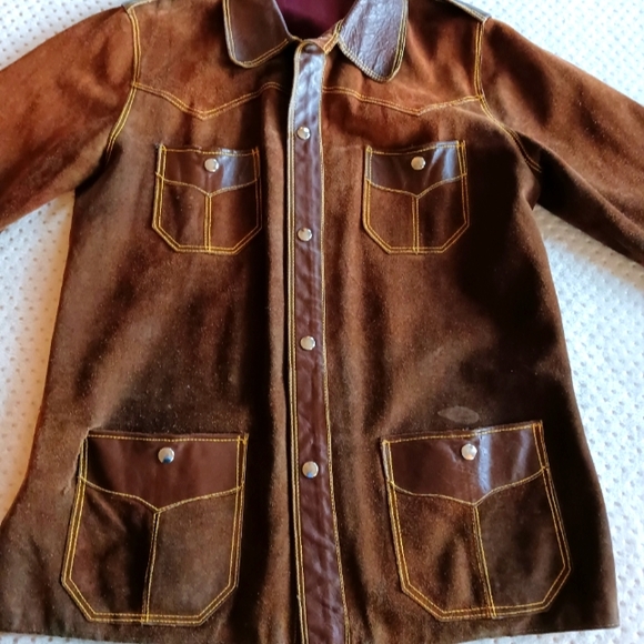 1970's Spanish suede leather car coat jacket in beautiful deep rich brown - Picture 3 of 11